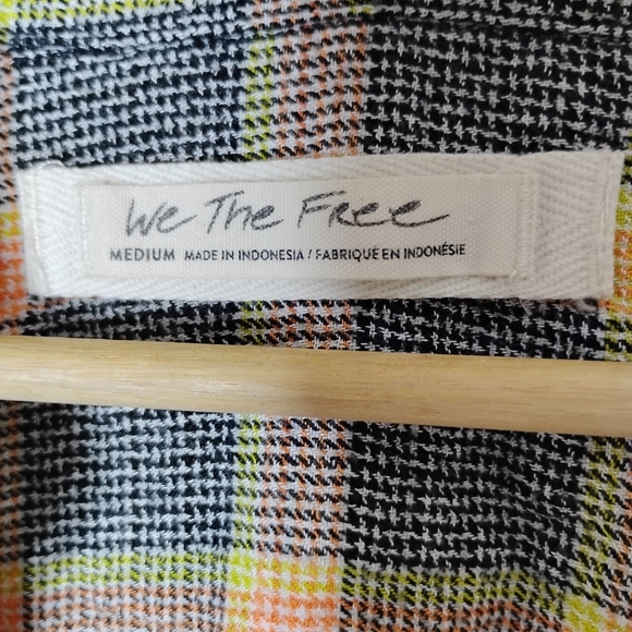 Free People Running Wild Flannel Wrap Top M Boho Indie Fall Layer - Picture 8 of 10